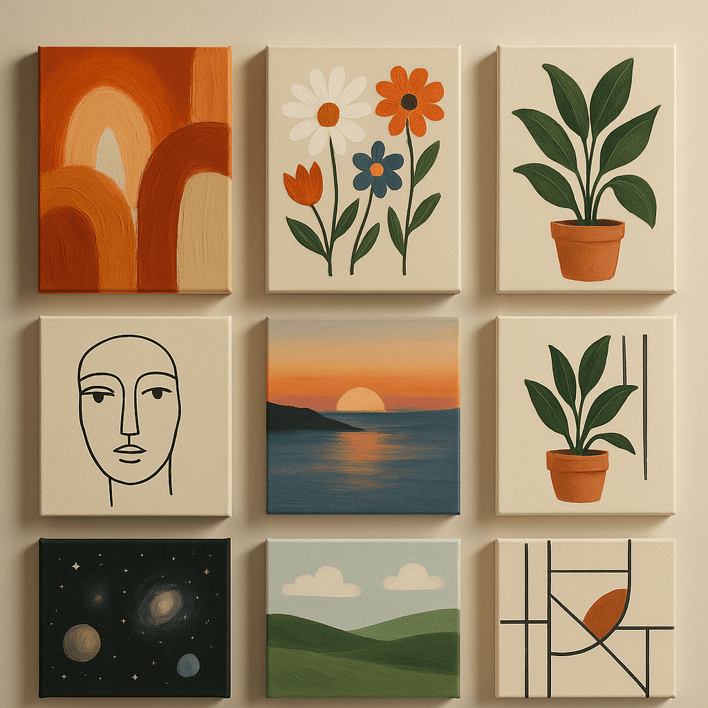 Hvad kan jeg male på mit lærred? 15 kreative idéer til begyndere