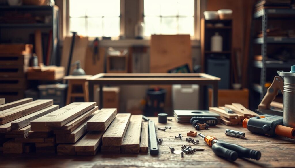 skrivebord materialer