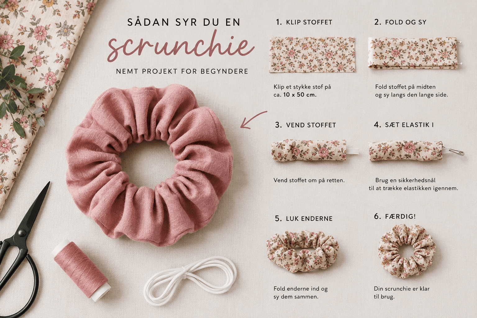 Sådan syer du en scrunchie