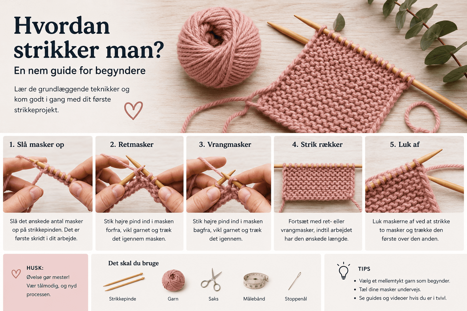 Hvordan strikker man? guide
